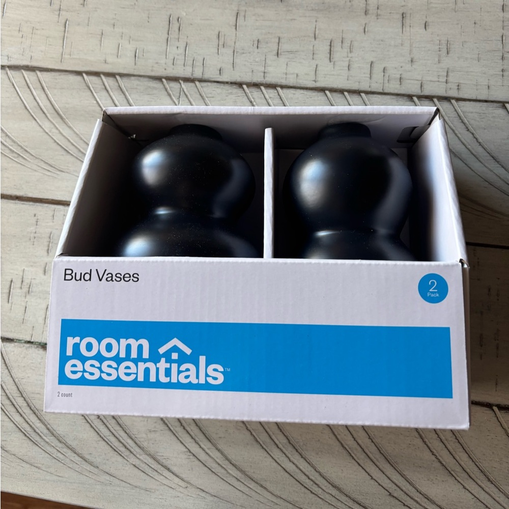 Room Essentials Black Double Bud Vases